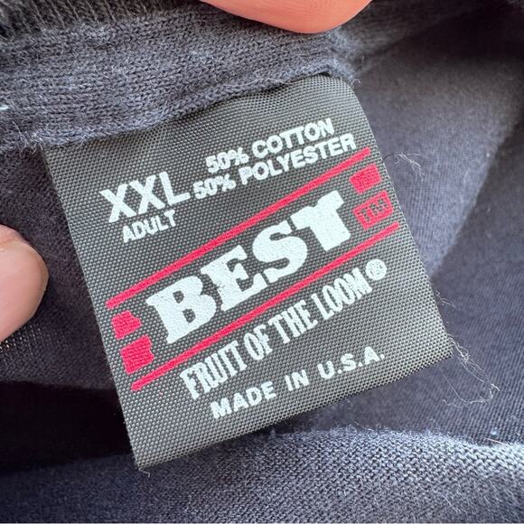 Vtg Autumn Fall Thanksgiving Best Fruit of the Loom Black USA T-Shirt XXL *Flaw* - Picture 9 of 12